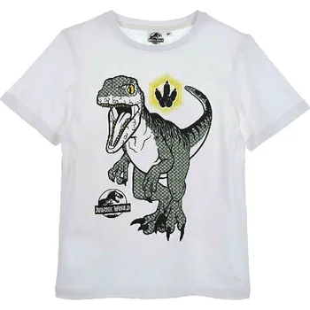 Chlapecké tričko SUN CITY Dětské tričko Jurský svět Dinosauři T-rex bavlna bílé Velikost: 116 (6 let)