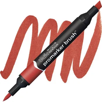Lihová fixa WINSOR & NEWTON Promarker Brush & Chisel, FIREBRICK (R735)