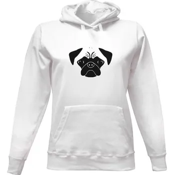 Dámská mikina Dámská mikina s kapucí s potiskem Mopsík dámské