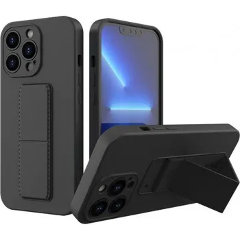 Pouzdro na mobilní telefon MG | MG Kickstand silikonový kryt na iPhone 13 mini, černý