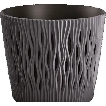 Květináč Květináč s vkladem Sandy Round antracit, varianta 18,9 cm