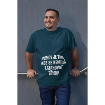 Pánská móda Pánské tričko Zatahovat břicho Barva: Petrolejová modrá, Velikost: L