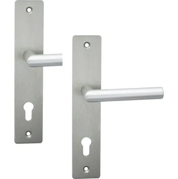 Dveřní kování COBRA BEZP.K. TOWER H S KLIKOU VISION Provedení: PZ (vložkový zámek), Povrch: F9 - nerezový elox, Rozteč: 92 mm