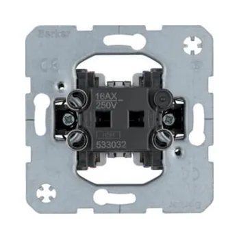 vypínač Kolébkový vypínač, řazení 2, 10 AX, 250 V AC, modul přístroje BERKER 533032