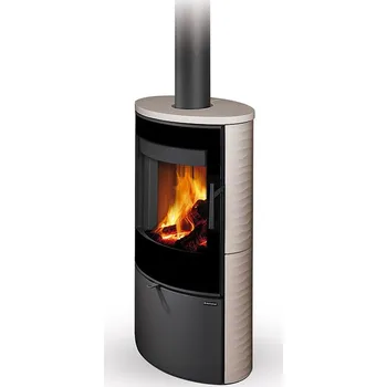 Krbová kamna ROMOTOP SONE G 01 keramika champagne 30301 - keramická krbová kamna s reliéfem a designovým sklem