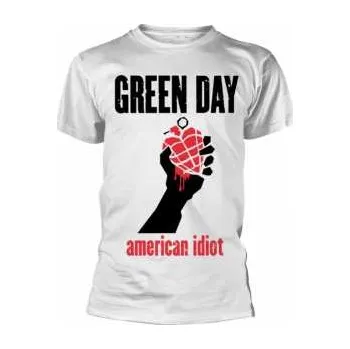 Pánská móda Merch Green Day: Tričko American Idiot Heart (white) XL 2021