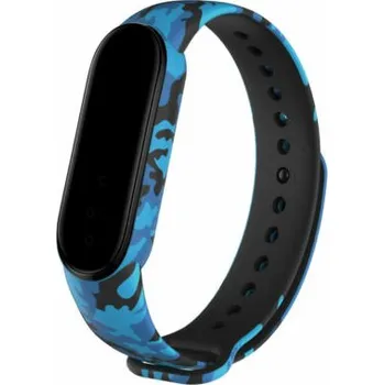 Příslušenství k chytrým hodinkám eses Náramek pro Xiaomi Mi Band 5, Mi Band 6 a Amazfit Band 5 - Vzorovaný, modrá kamufláž