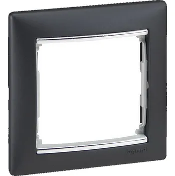 vypínač VALENA RÁMEČEK 1-NÁSOBNÝ ČERNÁ-STŘÍBRO LEGRAND 770391