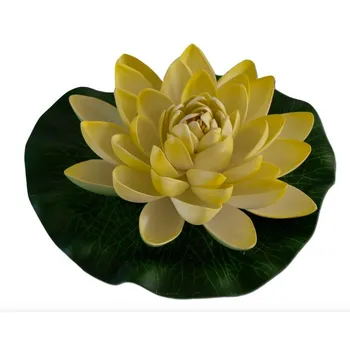 umělá květina Max Plastový leknín 18 cm žlutý