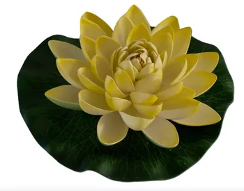 Umělá květina Max Plastový leknín 18 cm žlutý