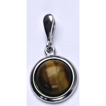 Přívěsek Stříbrný přívěsek, přírodní kámen tygří oko - P 1452/22 (tygří oko 10 mm)