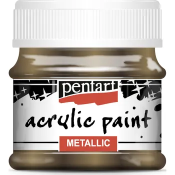 Speciální výtvarná barva Pentart - akrylové barvy METALLIC 50 ml Barvy Pentart: třpytivě zlatá