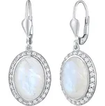 Stříbrné náušnice visací s přírodním Měsíčním kamenem JST14942MS