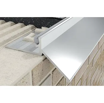 Stavební profil Obkladový ukončovací L profil s okapničkou Matné stříbro