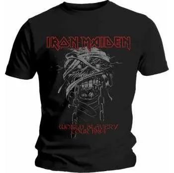 Pánské oblečení Merch Iron Maiden: Tričko World Slavery 1984 Tour L