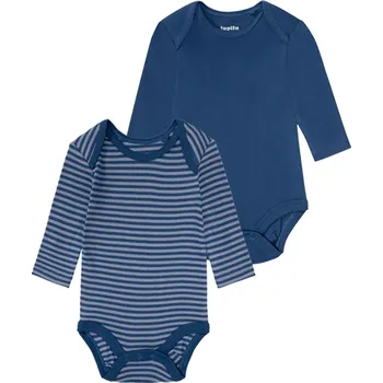 Kojenecký body lupilu® Chlapecké body s BIO bavlnou, 2 kusy (pruhy/navy modrá, 50/56)