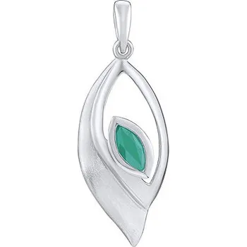 Přívěsek Stříbrný přívěsek Belinda s pravým smaragdem FWP15783ER