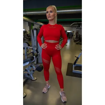 Dámské legíny Dámske Fitness Legíny Red Muscle Aggressive L