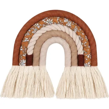 Dream Creations Macramé duha tmavě hnědá s květinami | 2 velikosti Velikost: 15.5x16 cm