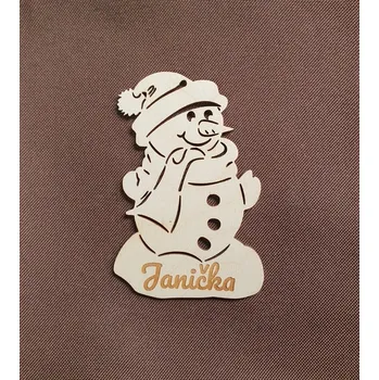 Vánoční dekorace Sněhulák dřevěná dekorace se jménem