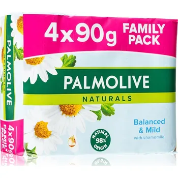 Koupelová kosmetika Palmolive Naturals Chamomile tuhé mýdlo s heřmánkem 4x90 g