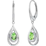 Luxusní stříbrné náušnice s přírodním zeleným Olivínem FWE10130P