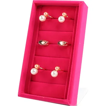 Šperkovnice Stojánek na prstýnky, růžový samet (RB3)