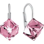 Stříbrné náušnice růžové kostky Swarovski® Crystals VSW031E