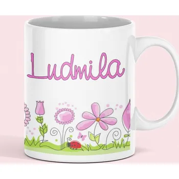 Keramický hrnek se jménem Květiny