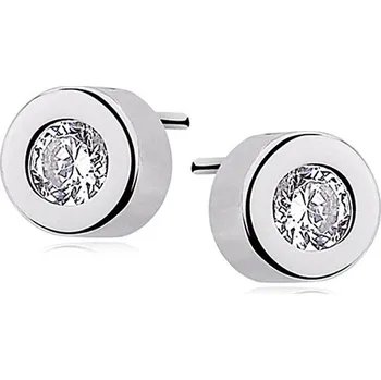 Náušnice Meucci Stříbrné kulaté pecky náušnice se zirkony - SLE140