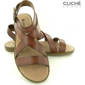 Dámská móda Hnědé sandálky s pásky přes nárt, nadměrné, D3661-24 45