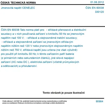 ČSN EN 60038 - Jmenovitá napětí CENELEC - Tisk