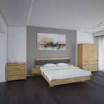 Dřevěná postel NATTA z bukového, jasanového nebo dubového masivu výrobce světspánku.cz. Dostupná ve všech rozměrech, včetně atypických. 200x200, olej Šedý, divoký jasan, černá k07