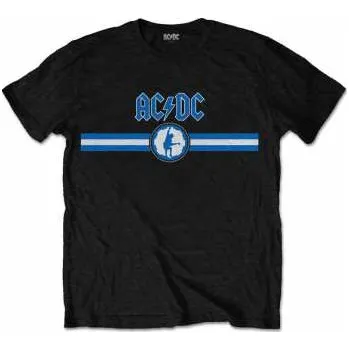 Pánské oblečení Merch AC/DC: Tričko Blue Logo Ac/dc & Stripe S 2022