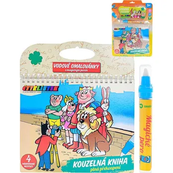 omalovánky Omalovánky vodové Čtyřlístek 4 listy 20x17cm set s magickým perem