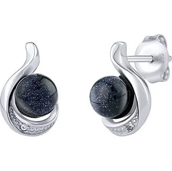 Náušnice Stříbrné náušnice Geonna se syntetickým slunečním kamenem a Brilliance Zirconia JST14627EBG