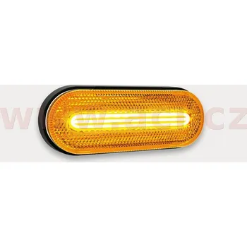 poziční světlo LED oválné oranžové (126x51 mm) s odrazkou, s držákem v zadní části, 9908115