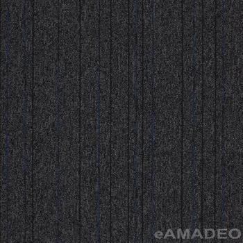 Koberec Kobercové čtverce Modulyss First Straightline 995 - černá/modrá