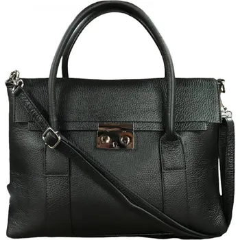 Kabelka Vera Pelle Kožená elegantní kabelka černá 2323 D28 BLK