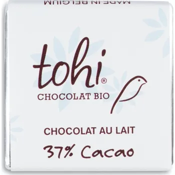 Čokoláda Tohi Bio mléčná mini čokoláda s 37 % kakaa, 4,5 g