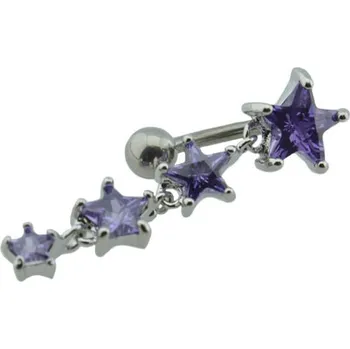 Piercing Doria Piercing do pupíku z oceli stříbrný D055