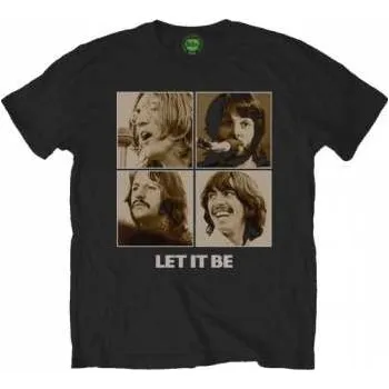 Pánské tričko Merch The Beatles: Tričko Let It Be Sepia M