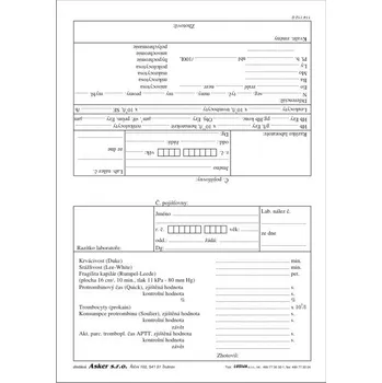 Tiskopis Krevní obraz balení: 100 ks