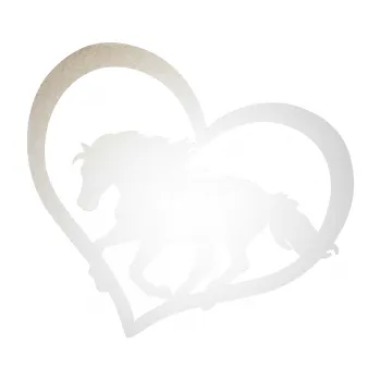 Samolepící dekorace SAMOLEPKA Kůň 087 levá v srdíčku (82 - odrazková reflexní bílá) NA AUTO, NÁLEPKA, FÓLIE, POLEP, TUNING, VLASTNÍ TEXT, TISK, AUTOSAMOLEPKY.cz, POLEPY, OBRÁZEK, LOGO, SAMOLEPKY