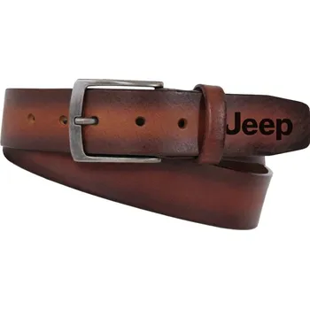 Opasek Kožený opasek hnědý JEEP - Executive. Sedlářská pravá kůže