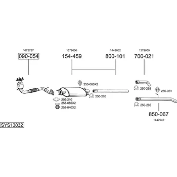Výfuková trubka výfuková trubka střední Bosal 800-101