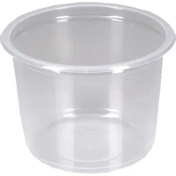 Jednorázové nádobí Plastová zatavovací miska PP na polévku 500 ml kulatá transparentní, 1 balení