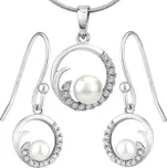 VIVA stříbrná perlová souprava šperků přívěsek a náušnice