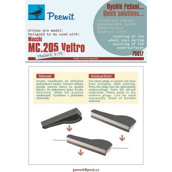 Plastikový model Peewit 1/72 Wheel bay cover for MC.205 Veltro (ITAL)