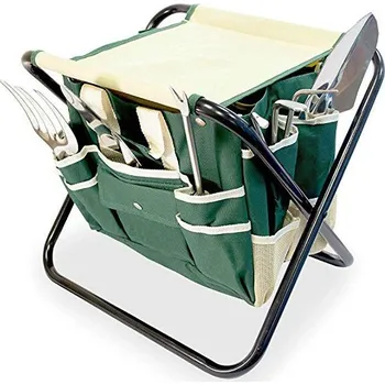 Deminas | Skládací zahradní židle s taškou na nářadí